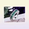 Maat 610 mode -sieraden 925 Sterling Silver Emerald CZ Diamond Sona Gemstones beloven feestvrouw Wedding Ring voor Valentine038562289