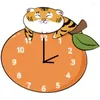 Wanduhren, Cartoon-Uhr, Gedanken, oranger Tiger, personalisierbar, Kreativität, Stille, Wohnzimmer, Geschäft, Studio, Kindergarten, Uhren