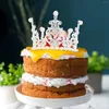 Festliga leveranser 2 st dekorationer Cake Crown Bandana pannband dessert bord födelsedag brud pärla
