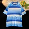 Men's T Shirts 2023 Summer Round Neck Short-sleeved T-shirt Men Striped Casual Korean Version Trend All-match Half-sleeved Boutique Clothing