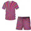 Survêtements pour hommes Été 2023 Résumé Graffiti 3Dprint Costume Modèle T-shirt à manches courtes Shorts décontractés Hommes / Femmes Streetwear Vêtements Tops