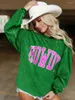 Kadın Hoodies Kadınlar Kordon Howdy Corduroy Crewneck Sweatshirt bayanlar Düzgün Dokulu Büyük Boy