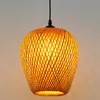 Nyhetsartiklar Vintage Natural Rattan Bamboo LED -hängsljus för vardagsrum Handgjorda vävda ljuskronor hängande lamprestaurangsupphängning 231123