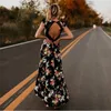 Abiti casual Donna Boho Backless Irregolare Abito stampato floreale Estate Profondo V Trim Lungo pizzo Maxi aperto sul retro Abiti da festa 230424