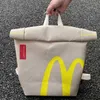 Divertido lindo dibujo animado nuevas patatas fritas bolsas de embalaje estudiante mujer mochila de lona mochila de gran capacidad bolsa de mensajero bolsos