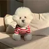 Dog Apparel Teddy Fashion Summer Clothes Than Bear Pullover Small Vest Pet Striped T-shirt Supplies