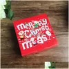 Party Favor Christmas Santa Claus Cake Cookie Gift Kraft Paper Box Gingerbread Chocolate Snacks Sweet Candy Packing ZA4955 Drop Deli Dhstn