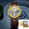 Zegarek retro tourbillon zegarek mężczyzn Hollow mechaniczny facet męski zegar moda na top luksusowy osobowość biznesmena