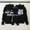 Sweats à capuche pour hommes Sweatshirts Saint Cobranding Michael Design Lettres Deep Fried Street Pull en peluche ample 712x 5bkb