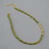 Set di gioielli da sposa Designer di stile nazionale cinese fresca giada verde oliva di bambù con perline semplice collana corta da donna estate vintage catena clavicola 230422