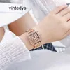 Luxury Watch Online celebrity male and female couple watch with square diamond inlaid large dial steel band waterproof quartz for daily use