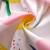 Abiti da ragazza Vestiti per bambini con stampa per bambini Cappelli di paglia Abito senza maniche Cappellini per ragazze color limone Gonna