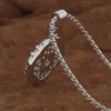 Colliers pendentifs 18K or Rose 2 Carats diamant pendentif carré 18K or calcédoine Bizuteria femmes carré bijoux collier Pierscionki pierre précieuse 231124