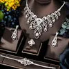 Halsband örhängen set underbara glittrande lyxiga armband ringsmycken för ädla brudar bröllop smycken hög kvalitet afrikansk stil