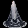 Bridal Veils NZUK 3 Meter High Quality 2 Tiers Blusher Cover Face Cathedral Lace Wedding Veil With Comb Velos Para La Iglesia
