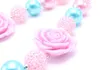 Moda różowy kwiat dziecięcy gruby naszyjnik najnowszy projektowany bąbelkowy koralik Chunky Naszyjnik Biżuteria dla dzieci dziewczyna