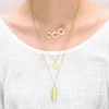 Correntes Colar de três camadas de três camadas para mulheres Bijoux Femme Collier Declaração de colares de cadeia longa