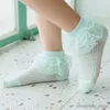 Chaussettes enfants Nouvel été bébé filles enfants maille chaussettes mode dentelle à volants froufrous fleur coton chaussette courte respirant princesse bébé filles chaussettes