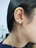 Au750 véritable perle d'eau douce rose solide boucles d'oreilles or bijoux fins pour les femmes