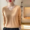 Maglioni da donna Maglione lavorato a maglia con scollo a V femminile Pullover allentato a maniche lunghe Primavera Estate Camicia base solida casual Sottile Top selvaggio da donna 231123