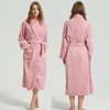Women's Sleepwear Women Bathrobe Winter Thick Bride Robe With Belt Ladies Cotton Long Hooded Bath Warm Towel Fleece Gown