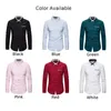 Men's Casual Shirts Mens Print Shirt Formal Classic Collar Long Sleeve Blouse Lapel Top Double T- Male Breathable Tops