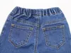 Girls fashion boot cut jeans Cowboy wide leg metal buttons elastic waist pants children Mermaid Splicing legs clothes