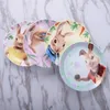 Tallrikar 6 tum Bone China Dish Round Plate Set Fruit Cake Chlidren Gift Cartoon Table Decoration 4pcs/Lot 15cm Dec508