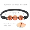 Braccialetti con ciondoli Stile sportivo Regolabile Inspirational Pallacanestro Calcio Rugby Pallavolo Corda intrecciata Bracciale Palla per regali da uomo