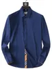 Designer de camisa xadrez masculina camisa casual qualidade designer negócios clássico camisa manga longa cor sólida carta primavera outono camisa