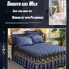 Bed Skirt Thickened Cotton Lace Bed Skirt Queen King Size Bedspread on The Bed Smooth As Milk Anti-skid Protective Cover with Pillowcase 230424