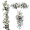 Künstlicher Blumen-Weihnachtskranz, Weihnachts-Haustür-Kranz, Ornament mit Tannenzapfen-Blume, künstliche Kieferngirlande, tropfenförmige Girlande für Party 231123