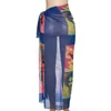 Rokken vrouwen prachtige sexy mesh esthetische print onregelmatige vorm unieke stijl zijkant kanten kleding clubkleding vrouwelijk outfit 230424