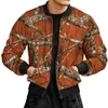 Vestes pour hommes veste de football pour hommes automne hiver sport décontracté tissé rue arbres feuilles col montant fermeture éclair hommes manteaux ajustés