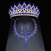 Set di gioielli da sposa Set di gioielli da sposa in cristallo di lusso per le donne Ragazza Tiara Orecchini a corona Collana Accessori per gioielli da ballo di spettacolo 230422