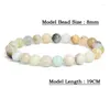 Strand Natural Stone Amazonite Round Beads Bracciale Donna Uomo Gioielli Healing Energy Gem Bracciali 4/6/8/10 / 12mm Braccialetto elastico Regali