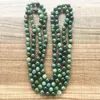 Chains 42/60inch Hand Knotted Necklace Long Necklaces Nature Stone 8MM AquaticAgate Yoga Mala Beads Endless Infinity Beaded