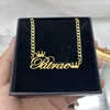 Colliers avec nom personnalisé avec couronne, chaîne cubaine en acier inoxydable, collier personnalisé, bijoux, cadeau d'anniversaire 231124