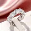 Bröllopsringar drlove evighet löfte för kvinnor lysande kubik zirkoniumsilver färg/guld färgband klassiska smycken grossist