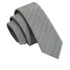 Bow Ties D High Quality Wool For Men Fashion 6CM Slim Formal Wear 2.36'' Business Casual Striped Gray Necktie