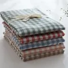 Kuddefodral Pure Cotton Pillow Case Simple Grid Plaid Style Bekväm täckning 20x30 tum kuvertfodral