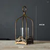 Portacandele Profumato Portacandele in ferro nero Bastone alto in vetro Bruciatore a nafta Cera d'epoca Candelabri Para Velas Decorazioni per la casa nordica