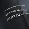 Bracelets porte-bonheur à la mode chaîne cubaine hommes classique en acier inoxydable 3 5 7mm largeur pour femmes bijoux cadeau 230424