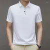 Polos męski 2023 Wysokiej jakości stały kolor Wysokiej jakości koszulę polo z krótkim rękawem