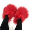 Slipare fabriksprisdesigner Real Tan Sheep Fur Women Slides tofflor för säsong med anpassad färg 231124