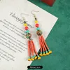 Stud Nepal Tibetan Woven Earrings Original Design Ethnic Style Long Tassel Tibet Exotic Vintage 230424