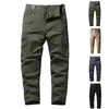 Men's Pants Men Striped Zipper Denim Overalls Vintage Wash Cargo Slim Fit Mens Casual Cotton Work For Pocket