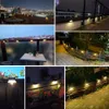 Solar Garden Lights Path Stair Outdoor Waterproof Wall Light Garden Landscape Step Deck Lights Balkony Staket Solning Lampor