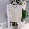 23-Lace Hollow Sandro Sq-u-are Neck Bubble Sleeve Shirt per donna 2023 Nuovo design alla moda e popolare Top