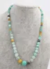 Chains One Strand Green Jades Stone Beads Round 6-14mm Necklace Wholesale 18inch Gift Discount